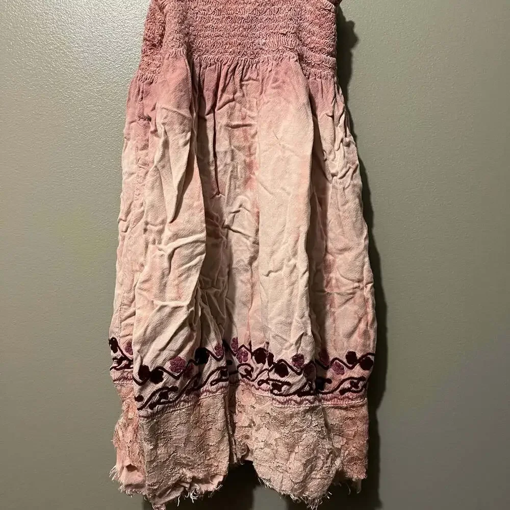 Sky Blue Floral Smocked Tiered Maxi Dress 6t
